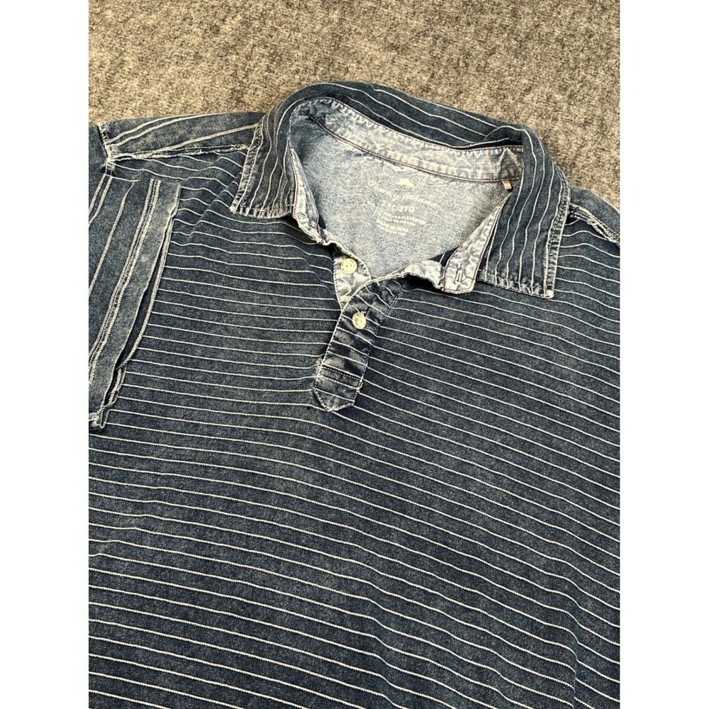 Tommy Bahama Men's 2XL Polo Shirt Striped Blue‎ White Casual Golf